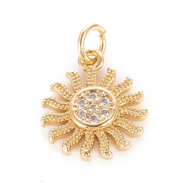 PandaHall Brass Micro Pave Clear Cubic Zirconia Pendants, with Jump Ring, Sun, Real 18K Gold Plated, 15x12.7x2mm, Hole: 3mm Brass+Cubic...
PandaHall Brass Micro Pave Clear Cubic Zirconia Pendants, with Jump Ring, Sun, Real 18K Gold Plated, 15x12.7x2mm, Hole: 3mm Brass+Cubic...
