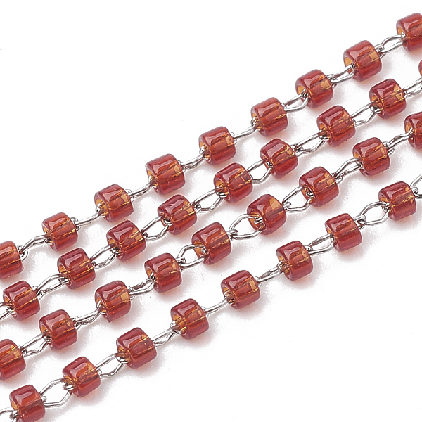 PandaHall TOHO Japan Import Seed Beads, Handmade Glass Beaded Chains, Soldered, with Stainless Steel Findings, Transparent, Column..., Red
PandaHall TOHO Japan Import Seed Beads, Handmade Glass Beaded Chains, Soldered, with Stainless Steel Findings, Transparent, Column..., Red