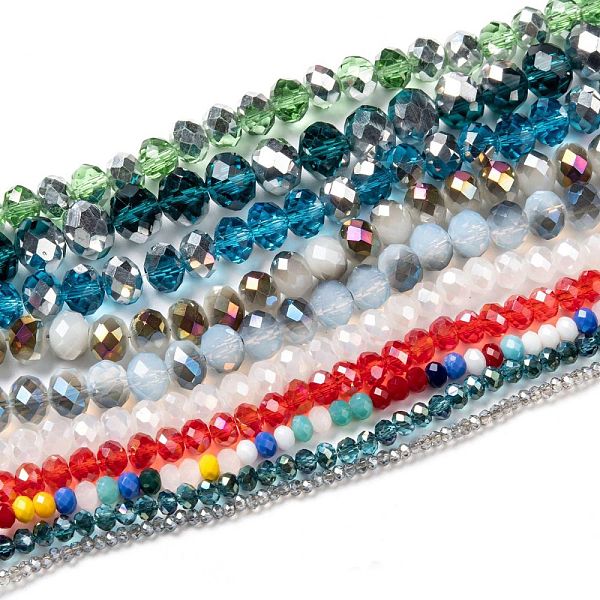 PandaHall Electroplate Glass Faceted Beads Strands, Rondelle, Mixed Color, 2.5~12x1.5~8mm, Hole: 0.5~1.5mm, about 68~200pcs/strand, 13.66..., Multicolor
PandaHall Electroplate Glass Faceted Beads Strands, Rondelle, Mixed Color, 2.5~12x1.5~8mm, Hole: 0.5~1.5mm, about 68~200pcs/strand, 13.66..., Multicolor