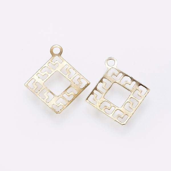 PandaHall Iron Filigree Pendants, Rhombus, Golden, 15.5x14x0.3mm, Hole: 1.4mm Iron Rhombus
PandaHall Iron Filigree Pendants, Rhombus, Golden, 15.5x14x0.3mm, Hole: 1.4mm Iron Rhombus