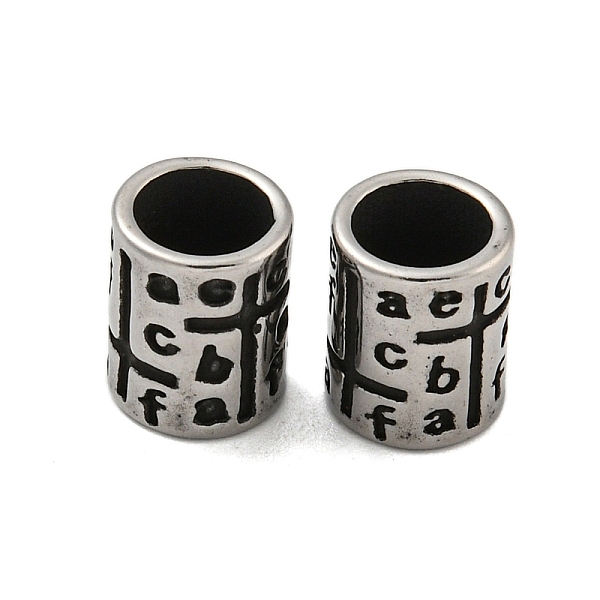 PandaHall Column 304 Stainless Steel European Beads, Large Hole Beads, Antique Silver, Letter, 10x8mm, Hole: 6mm 304 Stainless Steel Letter
PandaHall Column 304 Stainless Steel European Beads, Large Hole Beads, Antique Silver, Letter, 10x8mm, Hole: 6mm 304 Stainless Steel Letter