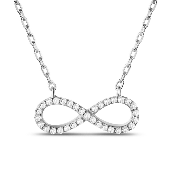 PandaHall TINYSAND 925 Sterling Silver Rhinestone Infinity Pendant Necklaces, Silver, 17 inch Cubic Zirconia
PandaHall TINYSAND 925 Sterling Silver Rhinestone Infinity Pendant Necklaces, Silver, 17 inch Cubic Zirconia