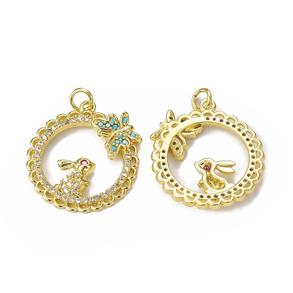 PandaHall Brass Micro Pave Cubic Zirconia Pendants, with Jump Ring, Lacy Ring with Rabbit & Butterfly Charm, Golden, 24x22x3mm, Hole: 3mm..., Clear
PandaHall Brass Micro Pave Cubic Zirconia Pendants, with Jump Ring, Lacy Ring with Rabbit & Butterfly Charm, Golden, 24x22x3mm, Hole: 3mm..., Clear