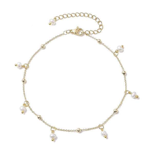 PandaHall Soldered Brass Cable Chains Anklet, Natural Cultured Freshwater Pearl Anklet for Women, Golden, 9-1/8 inch(23.1cm) Brass Round
PandaHall Soldered Brass Cable Chains Anklet, Natural Cultured Freshwater Pearl Anklet for Women, Golden, 9-1/8 inch(23.1cm) Brass Round