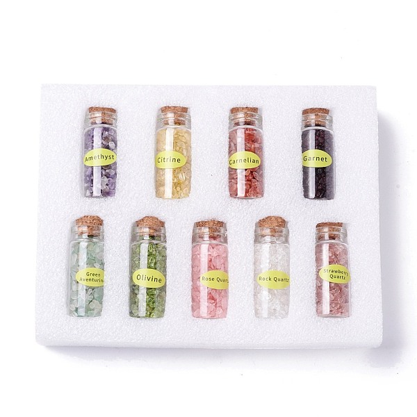 PandaHall Transparent Glass Wishing Bottle Set Decoration, with Mixed Stone Chips inside, 55x21.5mm Mixed Stone Bottle
PandaHall Transparent Glass Wishing Bottle Set Decoration, with Mixed Stone Chips inside, 55x21.5mm Mixed Stone Bottle
