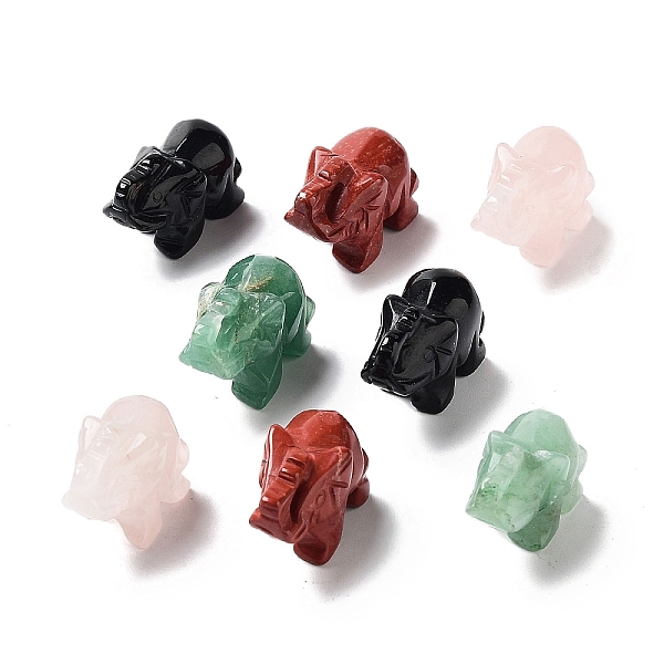 PandaHall Natural Gemstone Carved Elephant Statues Ornament, Home Office Desk Feng Shui Decoration, 25~26x13~14x16~18mm Mixed Stone Elephant
PandaHall Natural Gemstone Carved Elephant Statues Ornament, Home Office Desk Feng Shui Decoration, 25~26x13~14x16~18mm Mixed Stone Elephant