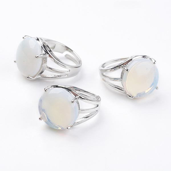 PandaHall Adjustable Opalite Finger Rings, with Brass Findings, US Size 7 1/4(17.5mm), gemstone: 16mm Opalite Clear
PandaHall Adjustable Opalite Finger Rings, with Brass Findings, US Size 7 1/4(17.5mm), gemstone: 16mm Opalite Clear