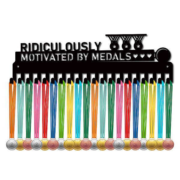 PandaHall Iron Medal Holder Frame, Medals Display Hanger Rack, 20 Hooks, with Screws, Medal Pattern, 120x400mm Iron Medal
PandaHall Iron Medal Holder Frame, Medals Display Hanger Rack, 20 Hooks, with Screws, Medal Pattern, 120x400mm Iron Medal