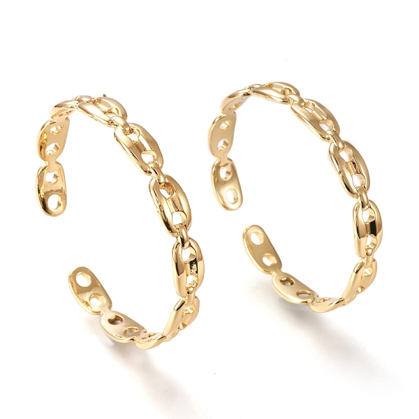 PandaHall Brass Cuff Bangles, Coffee Bean Chain Shape, Real 18K Gold Plated, Inner Diameter: 2-1/8x2-3/8 inch(5.5x6cm), 9mm Brass
PandaHall Brass Cuff Bangles, Coffee Bean Chain Shape, Real 18K Gold Plated, Inner Diameter: 2-1/8x2-3/8 inch(5.5x6cm), 9mm Brass