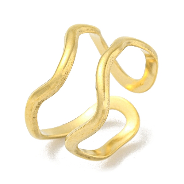 PandaHall 304 Stainless Steel Open Cuff Ring, Wave, Golden, US Size 7 1/4(17.5mm) 304 Stainless Steel
PandaHall 304 Stainless Steel Open Cuff Ring, Wave, Golden, US Size 7 1/4(17.5mm) 304 Stainless Steel