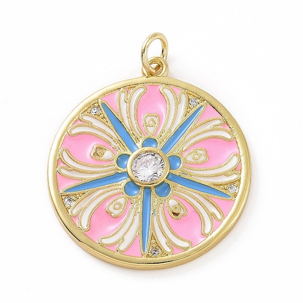 PandaHall Brass Micro Pave Claer Cubic Zirconia Pendants, Real 18K Gold Plated, with Enamel and Jump Ring, Flat Round with Flower Charms..., Pink
PandaHall Brass Micro Pave Claer Cubic Zirconia Pendants, Real 18K Gold Plated, with Enamel and Jump Ring, Flat Round with Flower Charms..., Pink