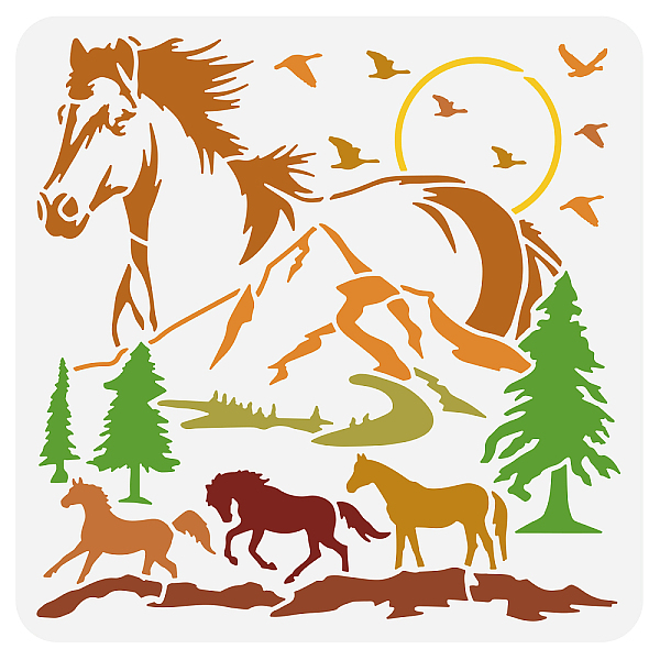 PandaHall BENECREAT Horse Stencil, 30x30cm Mountain Tree Scene Running Horse Stencil Reusable Painting Templates for Scrapbooking, Fabric...
PandaHall BENECREAT Horse Stencil, 30x30cm Mountain Tree Scene Running Horse Stencil Reusable Painting Templates for Scrapbooking, Fabric...