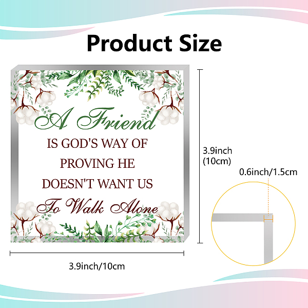 PandaHall CREATCABIN 1Pc Acrylic Display Bases for Crystal, Home Decorations, Square with Word A Friend Is God's Way of Proving, Leaf..., Green
PandaHall CREATCABIN 1Pc Acrylic Display Bases for Crystal, Home Decorations, Square with Word A Friend Is God's Way of Proving, Leaf..., Green