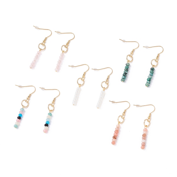 PandaHall Natural & Synthetic Mixed Stone Beads Dangle Earrings, Round Stone Tassel Drop Earrings, Golden, 50mm, Pin: 0.6mm Mixed Stone
PandaHall Natural & Synthetic Mixed Stone Beads Dangle Earrings, Round Stone Tassel Drop Earrings, Golden, 50mm, Pin: 0.6mm Mixed Stone