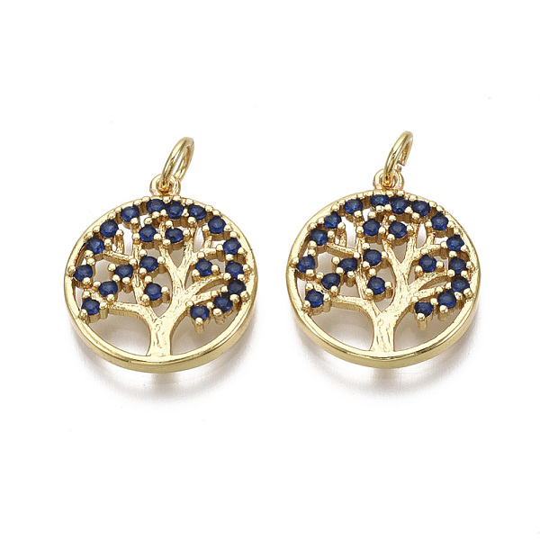 PandaHall Brass Micro Pave Cubic Zirconia Pendants, with Jump Ring, Flat Round with Tree of Life, Nickel Free, Real 18K Gold Plated, Blue...
PandaHall Brass Micro Pave Cubic Zirconia Pendants, with Jump Ring, Flat Round with Tree of Life, Nickel Free, Real 18K Gold Plated, Blue...