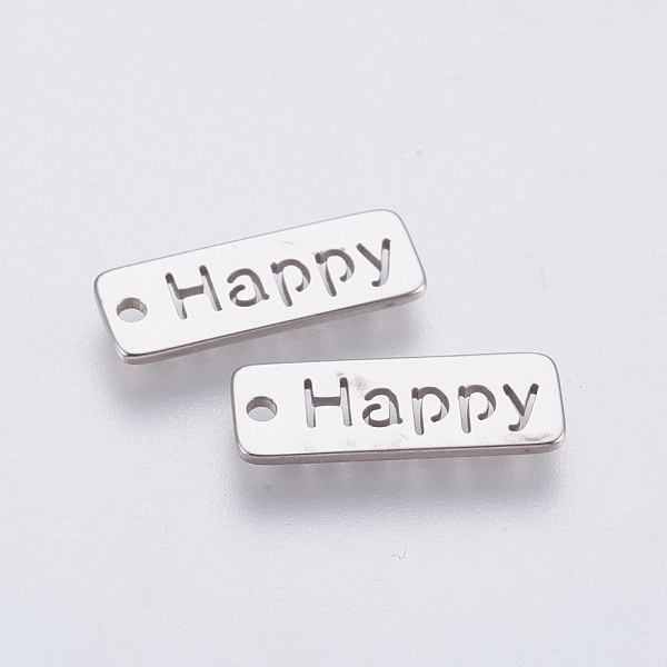 PandaHall 304 Stainless Steel Pendants, Rectangle with Word Happy, Stainless Steel Color, 17x6x1mm, Hole: 1.4mm 304 Stainless Steel...
PandaHall 304 Stainless Steel Pendants, Rectangle with Word Happy, Stainless Steel Color, 17x6x1mm, Hole: 1.4mm 304 Stainless Steel...