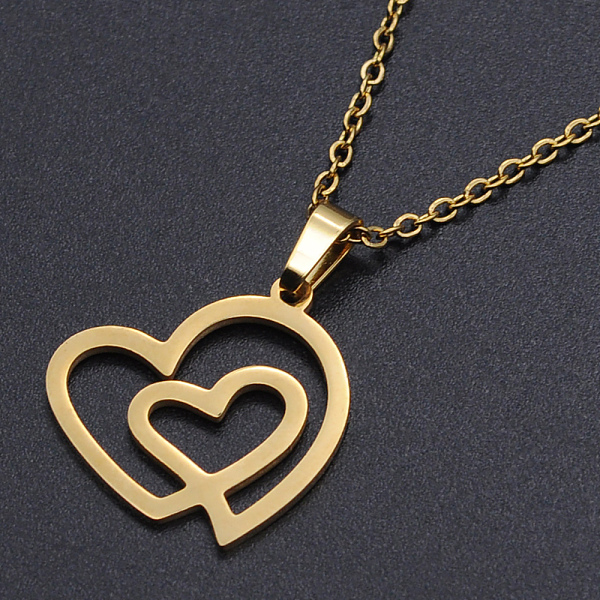 PandaHall 201 Stainless Steel Pendants Necklaces, with Cable Chains and Lobster Claw Clasps, Heart, Golden, 17.71 inch(45cm), 1.5mm 201...
PandaHall 201 Stainless Steel Pendants Necklaces, with Cable Chains and Lobster Claw Clasps, Heart, Golden, 17.71 inch(45cm), 1.5mm 201...
