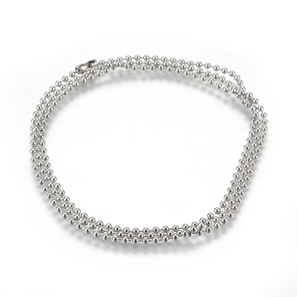 PandaHall Stainless Steel Ball Chain Necklace Making, Stainless Steel Color, 30.3 inch(77cm), 2.5mm Stainless Steel
PandaHall Stainless Steel Ball Chain Necklace Making, Stainless Steel Color, 30.3 inch(77cm), 2.5mm Stainless Steel