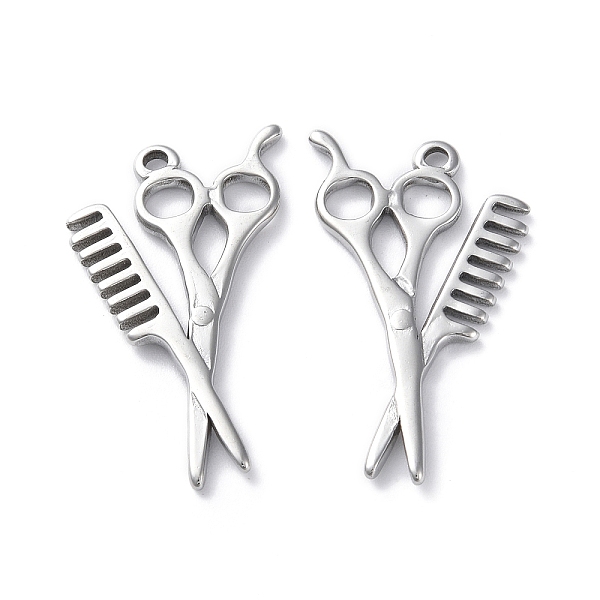 PandaHall 304 Stainless Steel Pendants, Scissors with Comb Charm, Stainless Steel Color, 33.5x19x2mm, Hole: 1.6mm 304 Stainless Steel Tool
PandaHall 304 Stainless Steel Pendants, Scissors with Comb Charm, Stainless Steel Color, 33.5x19x2mm, Hole: 1.6mm 304 Stainless Steel Tool