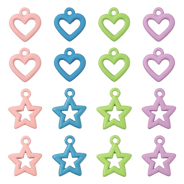 PandaHall 32Pcs 8 Style Spray Painted Alloy Pendants, Heart & Star, Mixed Color, 13~16x12~13.5x2mm, Hole: 1.5~1.6mm, 4pcs/style Alloy Heart..., Multicolor
PandaHall 32Pcs 8 Style Spray Painted Alloy Pendants, Heart & Star, Mixed Color, 13~16x12~13.5x2mm, Hole: 1.5~1.6mm, 4pcs/style Alloy Heart..., Multicolor
