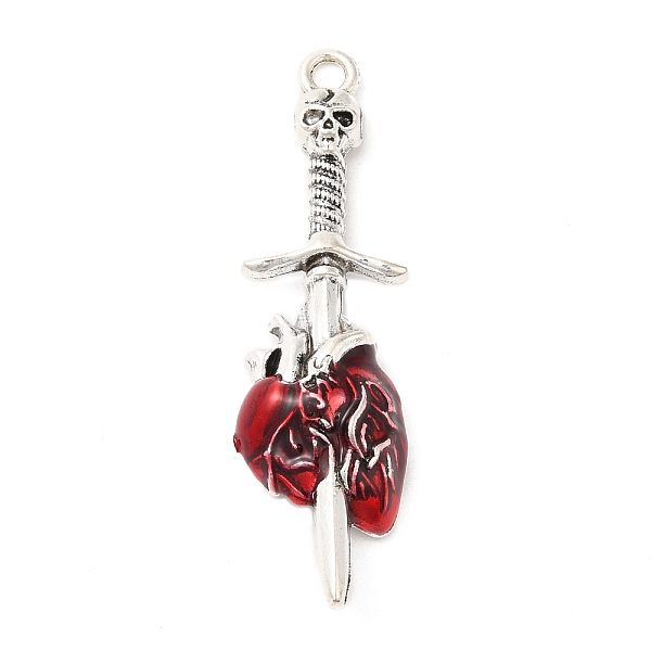 PandaHall Alloy Enamel Pendants, Antique Silver, Skull Sword with Heart Charm, FireBrick, 49x14x6.5mm, Hole: 2.5mm Alloy+Enamel Others Red
PandaHall Alloy Enamel Pendants, Antique Silver, Skull Sword with Heart Charm, FireBrick, 49x14x6.5mm, Hole: 2.5mm Alloy+Enamel Others Red