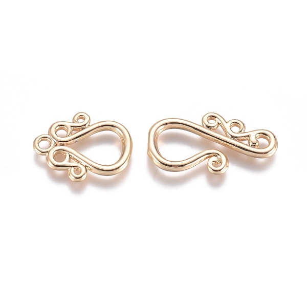 PandaHall Brass Hook and S-Hook Clasps, Connector Components for Jewelry Making, Real 18K Gold Plated, Hook Ring: 15.5x12x1.5mm, Flower...
PandaHall Brass Hook and S-Hook Clasps, Connector Components for Jewelry Making, Real 18K Gold Plated, Hook Ring: 15.5x12x1.5mm, Flower...
