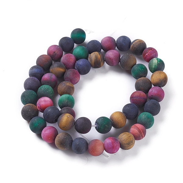 PandaHall Natural Tiger Eye Beads Strands, Dyed & Heated , Frosted, Round, Colorful, 8mm, Hole: 1.2mm, about 46~49pcs/strand, 14.7~15.3 inch...
PandaHall Natural Tiger Eye Beads Strands, Dyed & Heated , Frosted, Round, Colorful, 8mm, Hole: 1.2mm, about 46~49pcs/strand, 14.7~15.3 inch...