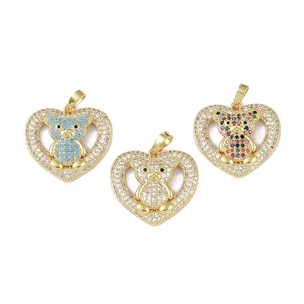 PandaHall Brass Micro Pave Cubic Zirconia Pendants, Real 18K Gold Plated, Heart with Bear Charms, Mixed Color, 21x22.5x4mm, Hole: 6x3mm..., Multicolor
PandaHall Brass Micro Pave Cubic Zirconia Pendants, Real 18K Gold Plated, Heart with Bear Charms, Mixed Color, 21x22.5x4mm, Hole: 6x3mm..., Multicolor