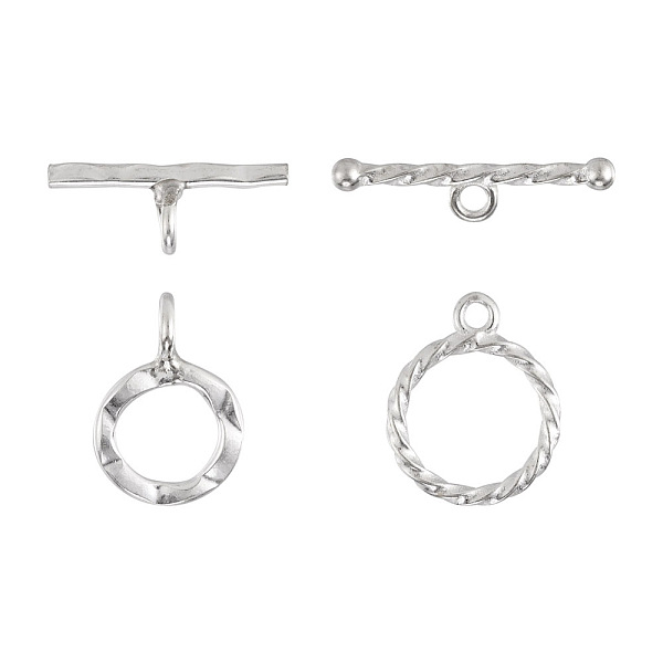 PandaHall 2Pcs 2 Style 925 Sterling Silver Toggle Clasps, Silver, Ring: 14.5x10~12x1.5mm, Hole: 1.5~2.5mm, Bar: 4.5~6.5x16.5~20x1.2~2.3mm...
PandaHall 2Pcs 2 Style 925 Sterling Silver Toggle Clasps, Silver, Ring: 14.5x10~12x1.5mm, Hole: 1.5~2.5mm, Bar: 4.5~6.5x16.5~20x1.2~2.3mm...