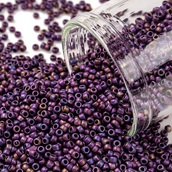 PandaHall TOHO Round Seed Beads, Japanese Seed Beads, Matte, (515F) High Metallic Frost Mardi Gras, 15/0, 1.5mm, Hole: 0.7mm, about..., Purple
PandaHall TOHO Round Seed Beads, Japanese Seed Beads, Matte, (515F) High Metallic Frost Mardi Gras, 15/0, 1.5mm, Hole: 0.7mm, about..., Purple