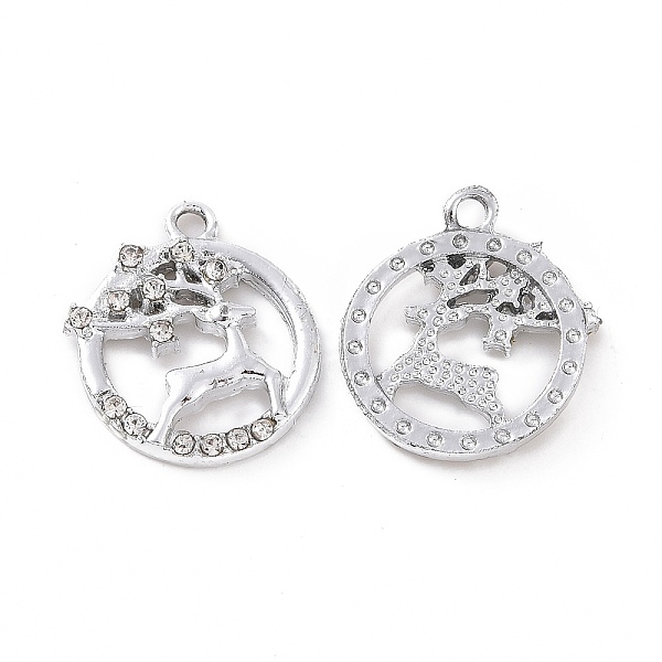 PandaHall Alloy Crystal Rhinestone Pendants, Flat Round with Deer Charms, Platinum, 19x16x3mm, Hole: 1.8mm Alloy+Rhinestone Flat Round Clear
PandaHall Alloy Crystal Rhinestone Pendants, Flat Round with Deer Charms, Platinum, 19x16x3mm, Hole: 1.8mm Alloy+Rhinestone Flat Round Clear