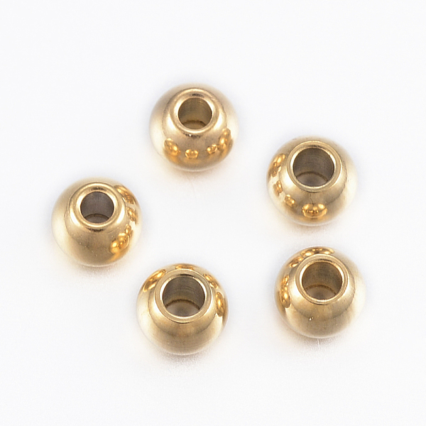 PandaHall Ion Plating(IP) 304 Stainless Steel Beads, Round, Golden, 4x3mm, Hole: 1.5mm 304 Stainless Steel Round
PandaHall Ion Plating(IP) 304 Stainless Steel Beads, Round, Golden, 4x3mm, Hole: 1.5mm 304 Stainless Steel Round