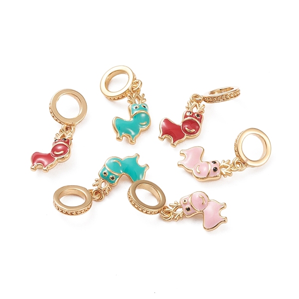 PandaHall Brass Enamel European Dangle Charms, Large Hole Pendants, Long-Lasting Plated, Christmas Reindeer/Elk, Real 18K Gold Plated, Mixed..., Multicolor
PandaHall Brass Enamel European Dangle Charms, Large Hole Pendants, Long-Lasting Plated, Christmas Reindeer/Elk, Real 18K Gold Plated, Mixed..., Multicolor