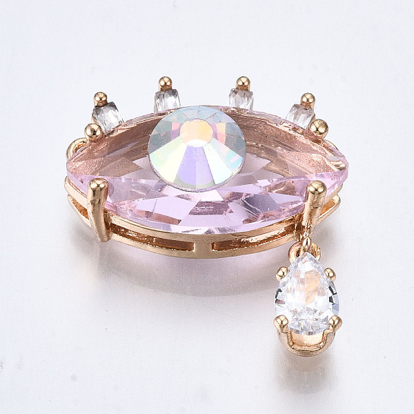 PandaHall Glass Pendants Links, with Light Gold Tone Brass Findings, Eye with Teardrop, Pink, 20.5x18x8mm, Hole: 1mm Brass+Glass Eye Pink
PandaHall Glass Pendants Links, with Light Gold Tone Brass Findings, Eye with Teardrop, Pink, 20.5x18x8mm, Hole: 1mm Brass+Glass Eye Pink