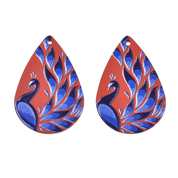 PandaHall Spray Painted Iron Pendants, Rubberized Style, 3D Printed, Peacock Print Pattern, Teardrop, FireBrick, 27.5x18x0.7mm, Hole: 1.2mm..., Red
PandaHall Spray Painted Iron Pendants, Rubberized Style, 3D Printed, Peacock Print Pattern, Teardrop, FireBrick, 27.5x18x0.7mm, Hole: 1.2mm..., Red
