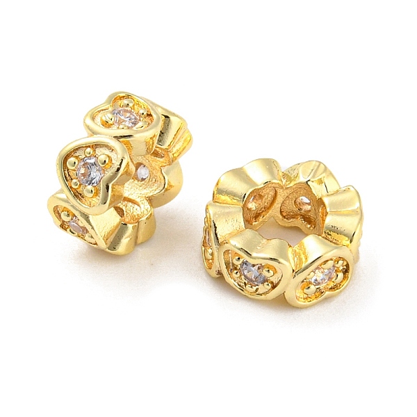 PandaHall Brass Micro Pave Cubic Zirconia European Beads, Large Hole Beads, Long-Lasting Plated, Lead Free & Cadmium Free, Column with Heart...
PandaHall Brass Micro Pave Cubic Zirconia European Beads, Large Hole Beads, Long-Lasting Plated, Lead Free & Cadmium Free, Column with Heart...