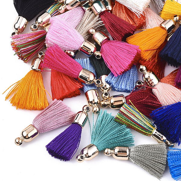 PandaHall Polyester Tassel Pendant Decorations, with CCB Plastic Findings, Light Gold, Mixed Color, 25~30x6mm, Hole: 1.5mm Polyester..., Multicolor
PandaHall Polyester Tassel Pendant Decorations, with CCB Plastic Findings, Light Gold, Mixed Color, 25~30x6mm, Hole: 1.5mm Polyester..., Multicolor