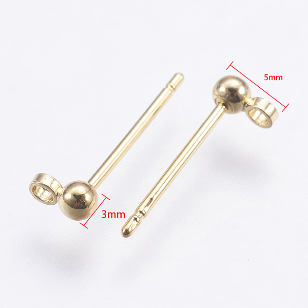 PandaHall Brass Stud Earrings Findings, with Loop, Long-Lasting Plated, Nickel Free, Round, Real 18K Gold Plated, 13mm, Hole: 1.2mm, Pin...
PandaHall Brass Stud Earrings Findings, with Loop, Long-Lasting Plated, Nickel Free, Round, Real 18K Gold Plated, 13mm, Hole: 1.2mm, Pin...