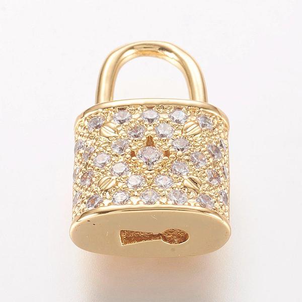 PandaHall Brass Micro Pave Cubic Zirconia Pendants, Padlock, Golden, 18.5x11.5x6mm, Hole: 5.5x6.5mm Brass+Cubic Zirconia Lock
PandaHall Brass Micro Pave Cubic Zirconia Pendants, Padlock, Golden, 18.5x11.5x6mm, Hole: 5.5x6.5mm Brass+Cubic Zirconia Lock
