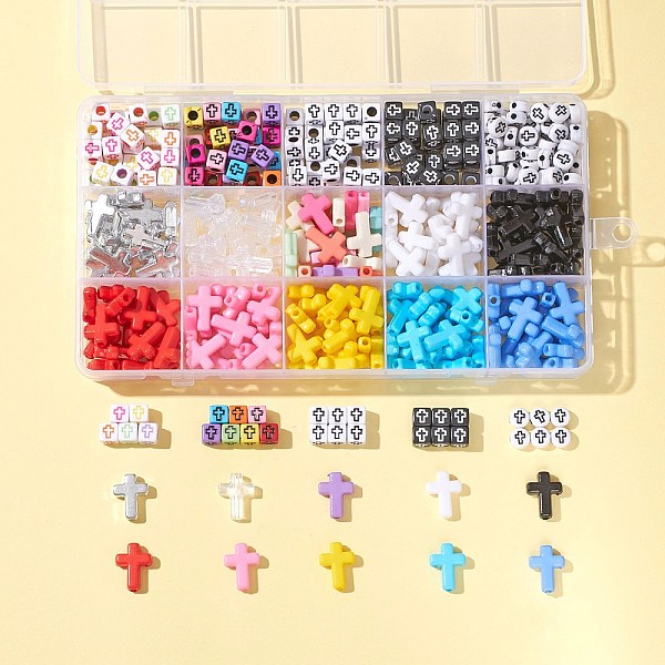 PandaHall 15 Style Transparent & Opaque & Plating Acrylic Beads, Glitter Powder & Craft Style, Cross and Cube & Flat Round with Cross, Mixed..., Multicolor
PandaHall 15 Style Transparent & Opaque & Plating Acrylic Beads, Glitter Powder & Craft Style, Cross and Cube & Flat Round with Cross, Mixed..., Multicolor