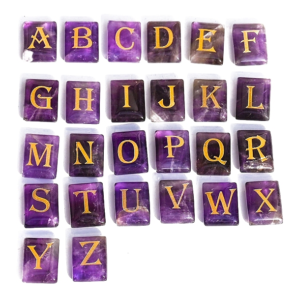 PandaHall 26Pcs 26 Styles Rectangle Natural Amethyst Lettern Stones, Healing Stones for Chakras Balancing, Crystal Therapy, Meditation...
PandaHall 26Pcs 26 Styles Rectangle Natural Amethyst Lettern Stones, Healing Stones for Chakras Balancing, Crystal Therapy, Meditation...