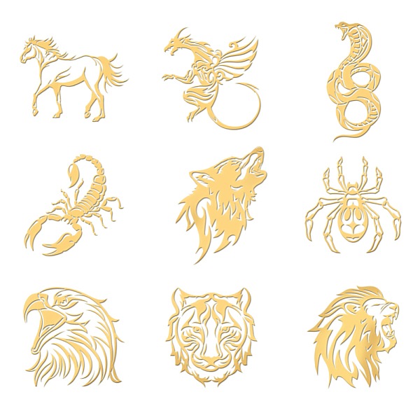 PandaHall Nickel Decoration Stickers, Metal Resin Filler, Epoxy Resin & UV Resin Craft Filling Material, Golden, Animal, 40x40mm, 9pcs/set...
PandaHall Nickel Decoration Stickers, Metal Resin Filler, Epoxy Resin & UV Resin Craft Filling Material, Golden, Animal, 40x40mm, 9pcs/set...