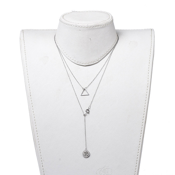 PandaHall Flat Round with Om Symbol Lariat Necklaces & Triangle Pendant Necklaces Sets, with 304 Stainless Steel Charms, Cable Chains and...
PandaHall Flat Round with Om Symbol Lariat Necklaces & Triangle Pendant Necklaces Sets, with 304 Stainless Steel Charms, Cable Chains and...