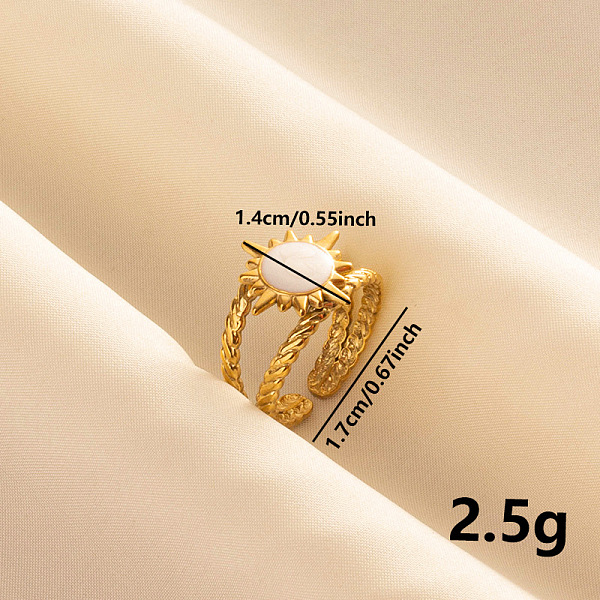 PandaHall Stylish Sun Enamel Open Cuff Ring, Simple Stainless Steel Jewelry for Women Stainless Steel Sun
PandaHall Stylish Sun Enamel Open Cuff Ring, Simple Stainless Steel Jewelry for Women Stainless Steel Sun