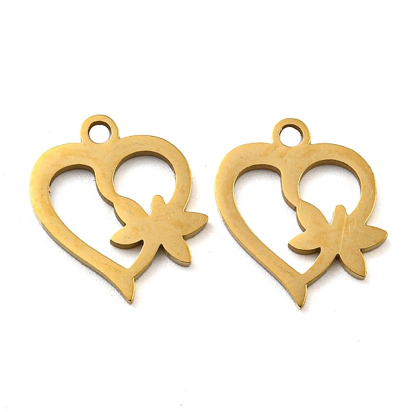 PandaHall Ion Plating(IP) 316 Surgical Stainless Steel Charms, Laser Cut, Heart with Dragonfly Charms, Real 18K Gold Plated, 14x12x1mm, Hole...
PandaHall Ion Plating(IP) 316 Surgical Stainless Steel Charms, Laser Cut, Heart with Dragonfly Charms, Real 18K Gold Plated, 14x12x1mm, Hole...