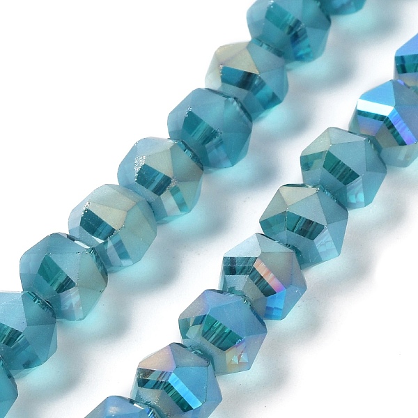 PandaHall Electroplate Transparent Glass Beads Strands, Frosted, Faceted, Lantern, Steel Blue, 7x7.8x7.5mm, Hole: 1.5mm, about 72pcs/strand...
PandaHall Electroplate Transparent Glass Beads Strands, Frosted, Faceted, Lantern, Steel Blue, 7x7.8x7.5mm, Hole: 1.5mm, about 72pcs/strand...