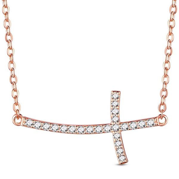 PandaHall SHEGRACE Fashion 925 Sterling Silver Pendant Necklace, Micro Pave Grade AAA Cubic Zirconia Sideways Cross Links, Rose Gold, 15.7...
PandaHall SHEGRACE Fashion 925 Sterling Silver Pendant Necklace, Micro Pave Grade AAA Cubic Zirconia Sideways Cross Links, Rose Gold, 15.7...