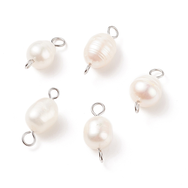 PandaHall Natural Cultured Freshwater Pearl Beads Connector Charms, with 304 Stainless Steel Double Loops, White, Oval, Stainless Steel...
PandaHall Natural Cultured Freshwater Pearl Beads Connector Charms, with 304 Stainless Steel Double Loops, White, Oval, Stainless Steel...
