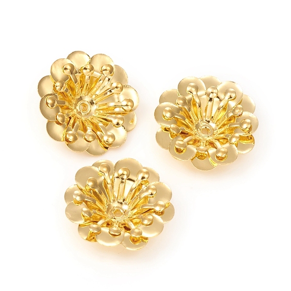 PandaHall Multi-Petal Brass Bead Caps, Long-Lasting Plated, Flower, Golden, 16x5mm, Hole: 0.9mm Brass
PandaHall Multi-Petal Brass Bead Caps, Long-Lasting Plated, Flower, Golden, 16x5mm, Hole: 0.9mm Brass