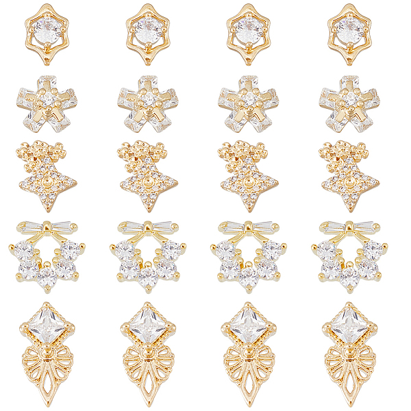 PandaHall DICOSMETIC 20Pcs 5 Style Brass Micro Pave Clear Cubic Zirconia Cabochons, Mixed Shape, Real 18K Gold Plated, 8.5~14x6.5~10.5x2~5mm...
PandaHall DICOSMETIC 20Pcs 5 Style Brass Micro Pave Clear Cubic Zirconia Cabochons, Mixed Shape, Real 18K Gold Plated, 8.5~14x6.5~10.5x2~5mm...